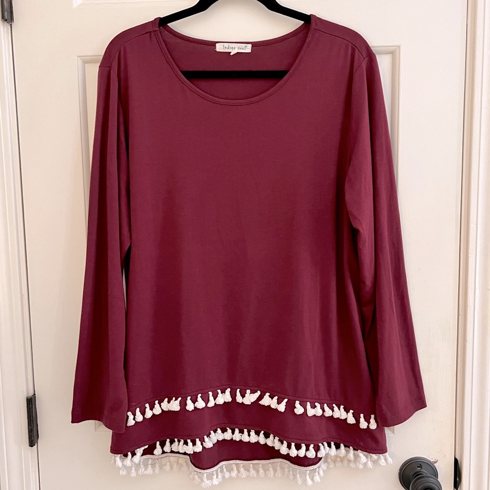 Indigo Soul Top with small tassels